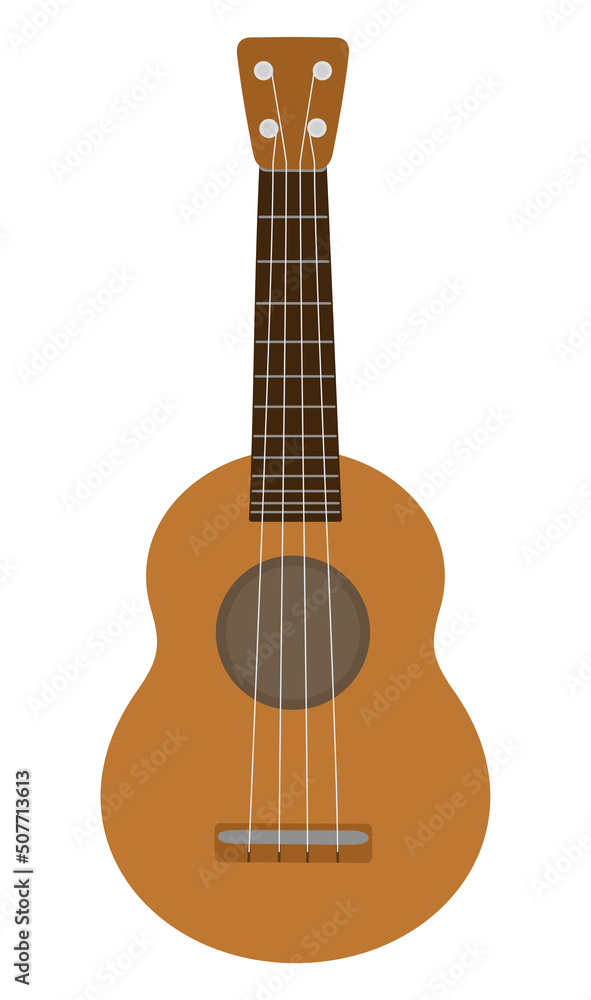 Obraz premium ウクレレのシンプルなイラスト。南国ハワイアン気分。