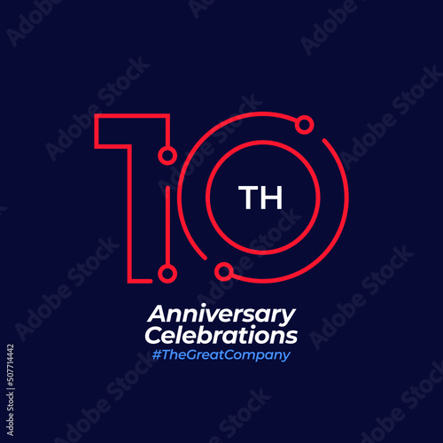 Leinwand Poster 10 years anniversary logo celebrations concept