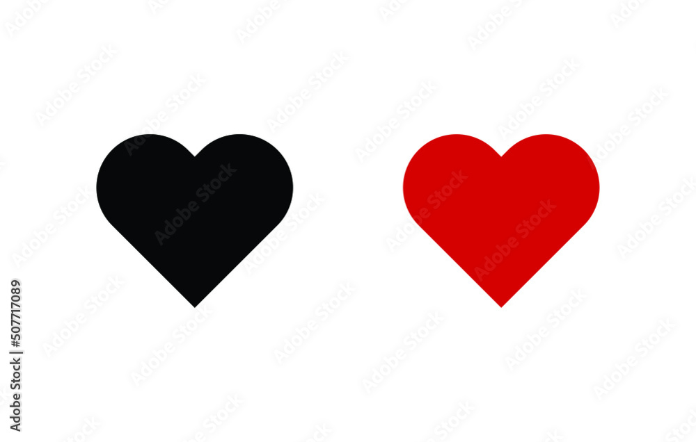 Hearts flat icons. Vector illustration.