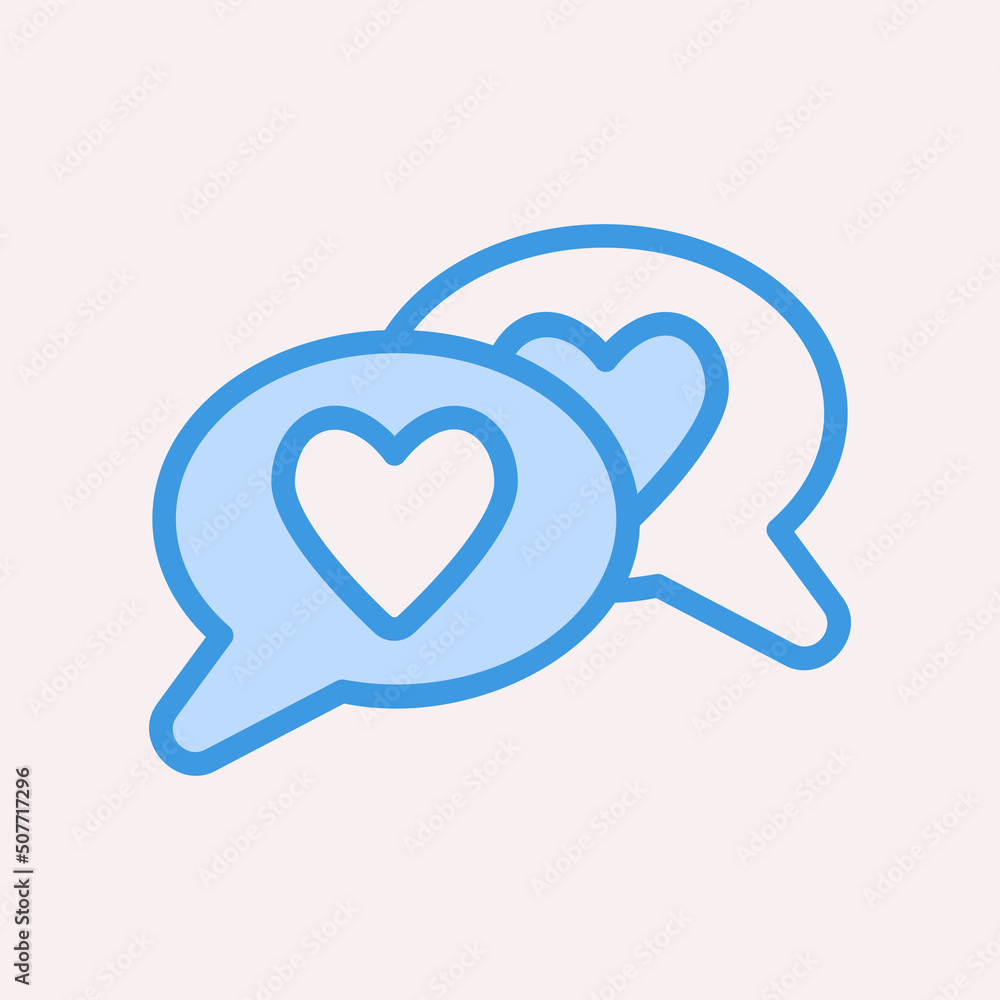 Love message icon in blue style, use for website mobile app presentation Love message icon in blue style, use for website mobile app presentation