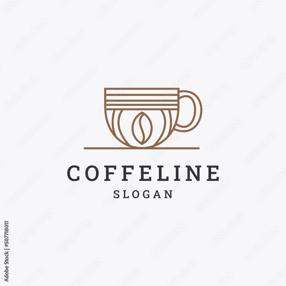Coffe logo icon flat design template 
