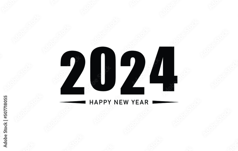 2024 number on white background. 2024 logo text design. Design