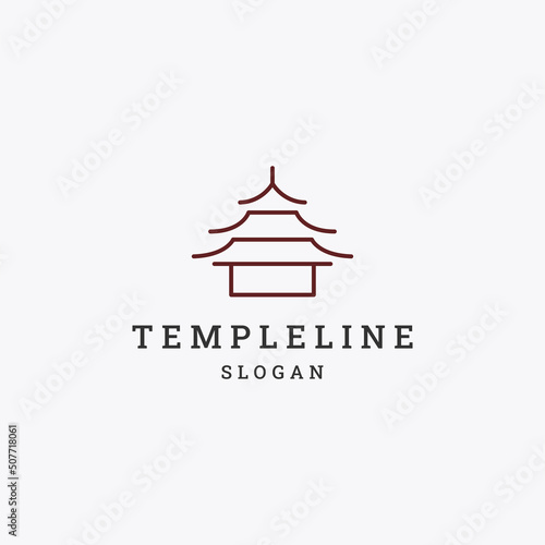 Temple logo icon flat design template 