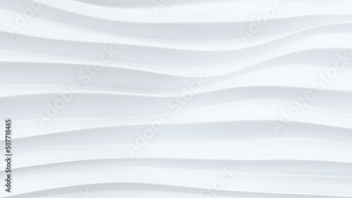 Abstract white wavy lines 3D render