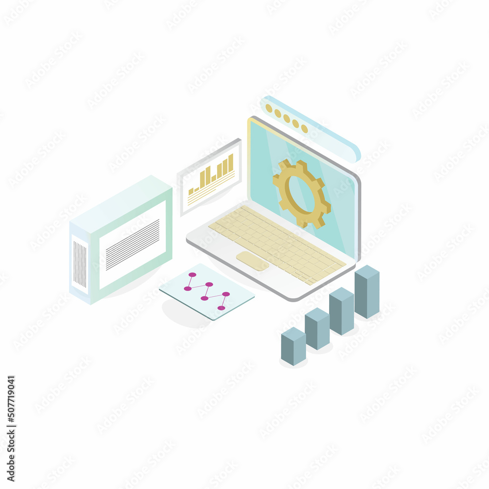 minimalistic design, laptop isometric vector, computer, diagram , curve, letter holder minimalistic design, laptop isometric vector, computer, diagram , curve, letter holder