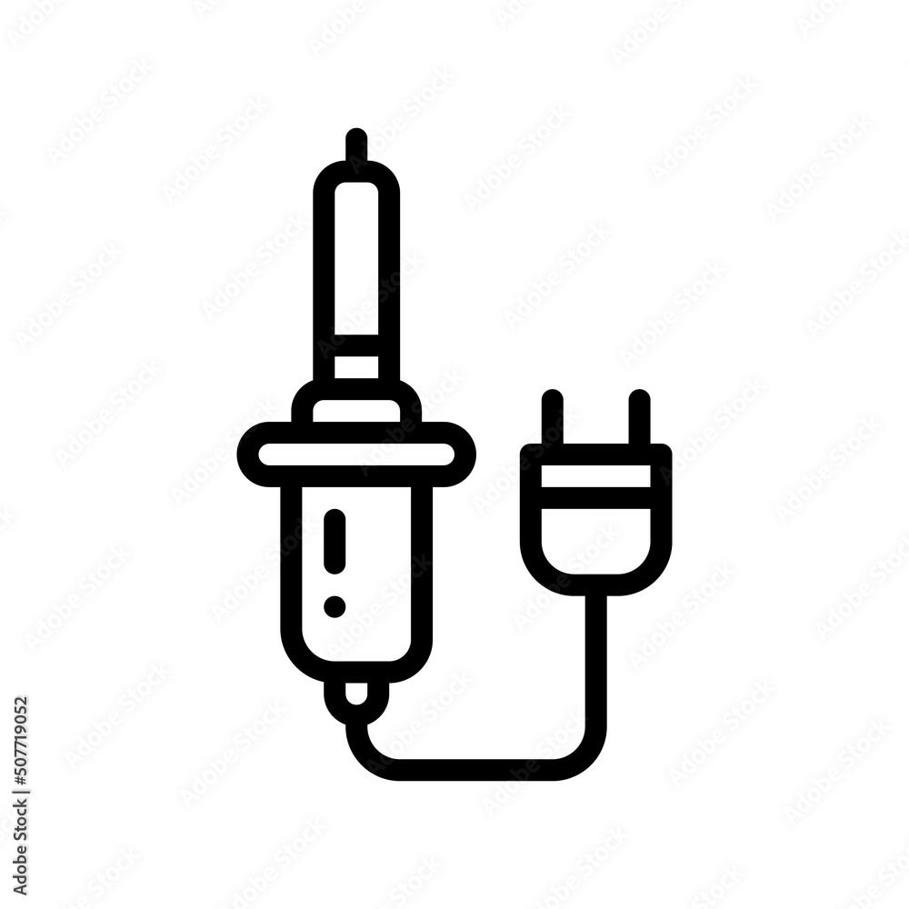 soldering iron line style icon. vector illustration for graphic design, website, app soldering iron line style icon. vector illustration for graphic design, website, app