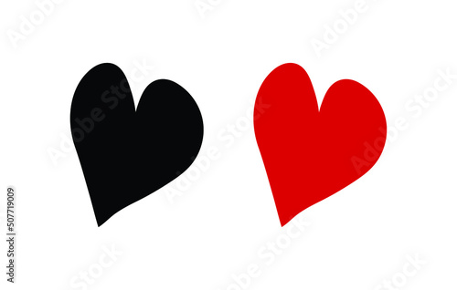 Collection of Heart icon, Symbol of Love Icon flat style modern design Isolated on Blank Background. Vector illustration.