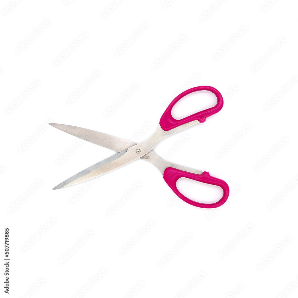 pink scissors on white background pink scissors on white background