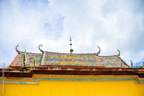 view of Xa Ton or Xvayton pagoda in Tri Ton town, one of the most famous Khmer pagodas in An Giang province, Mekong Delta, Vietnam. photo