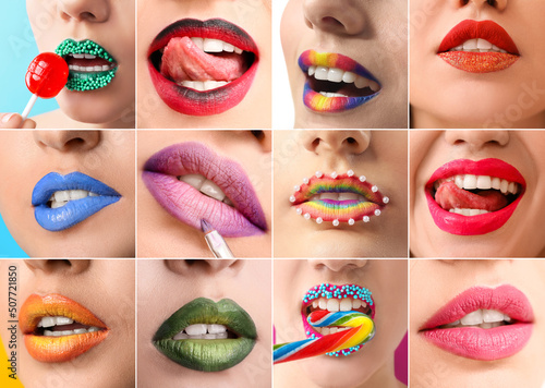 Collage with beautiful crea...
