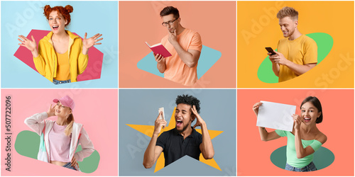 Set of different young peop...