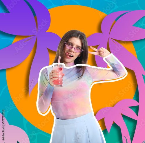 Summer collage with pretty ...