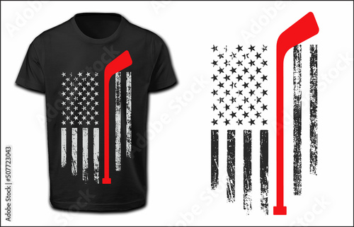 USA Flag Hockey T-Shirt Design