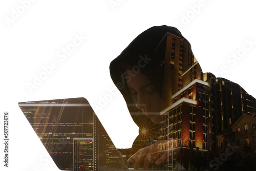 Double exposure of night ci...