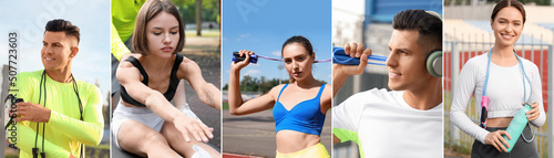 Collage of different sporty...