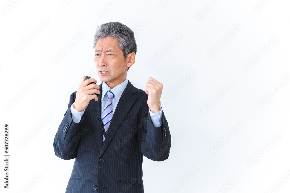 街頭演説をする政治家 街頭演説をする政治家
