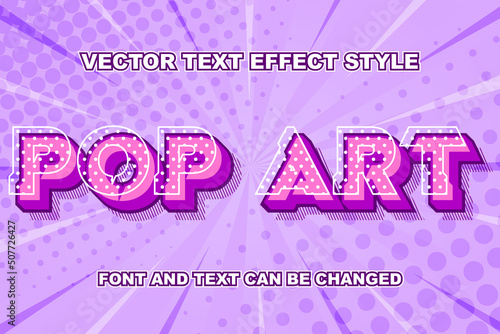 pop art purple color 3d cartoon style editable text effect font style template background wallpaper banner poster flyer