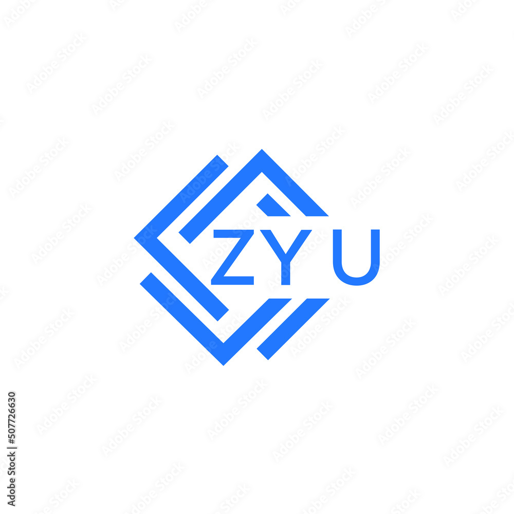 Fototapeta premium ZYU letter logo design on white background. ZYU creative initials letter logo concept. ZYU letter design.