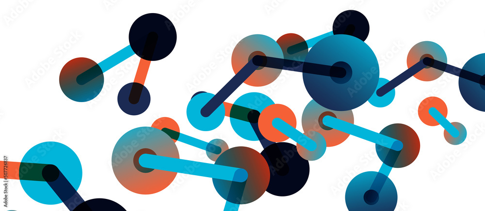 Line points connections geometric abstract background. Circles connected by lines. Trendy techno business template for wallpaper, banner, background or landing Line points connections geometric abstract background. Circles connected by lines. Trendy techno business template for wallpaper, banner, background or landing