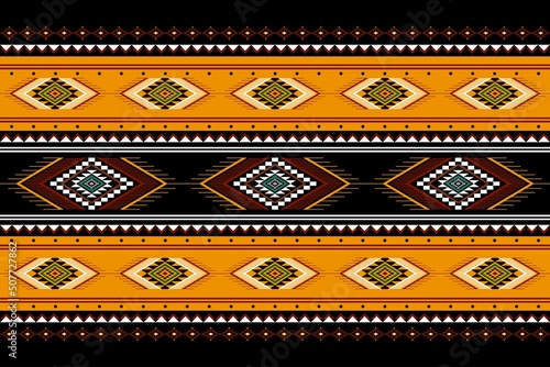 Geometric ethnic oriental seamless pattern traditional Design for background,carpet,wallpaper.clothing,wrapping,Batik fabric,Vector illustration.embroidery style, Sadu.