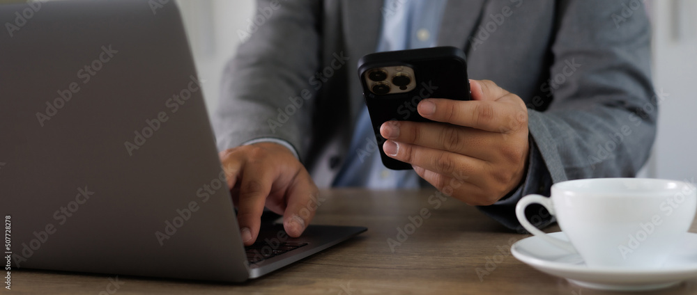Top view mockup man sitting and holding blank screen lifestyle technology and Social media network Top view mockup man sitting and holding blank screen lifestyle technology and Social media network