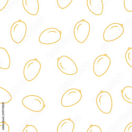 Seamless mango pattern. Outline mango pattern.
