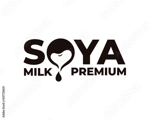 soya bean milk logo. Water drop logo. Great for milk product logo