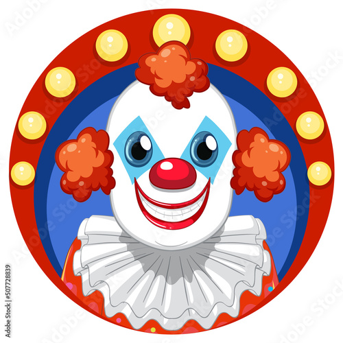 Cartoon clown with red nose