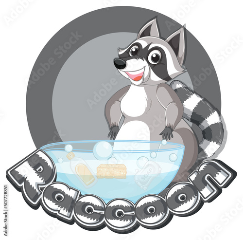 Font design for raccoon in gray