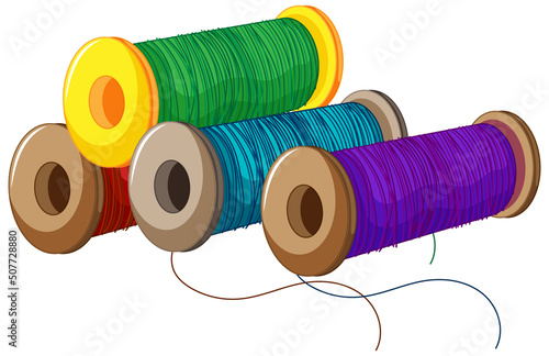 Isolated colour spool on white background