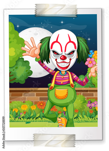 A photo of creepy clown