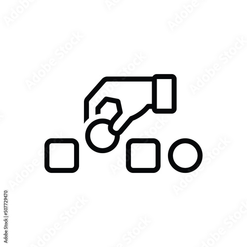 Black line icon for choosing