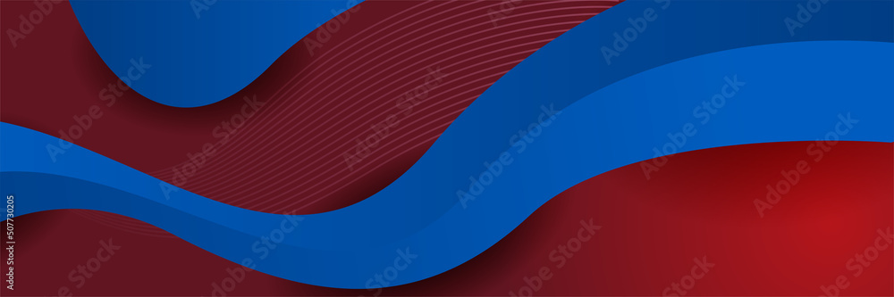 Naklejka premium Red and blue abstract banner background