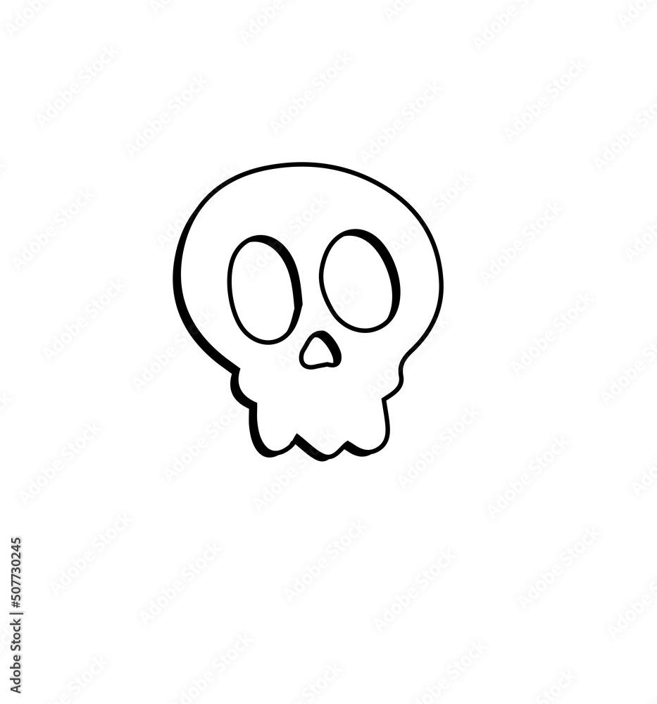 Skull icon doodle style Skull icon doodle style