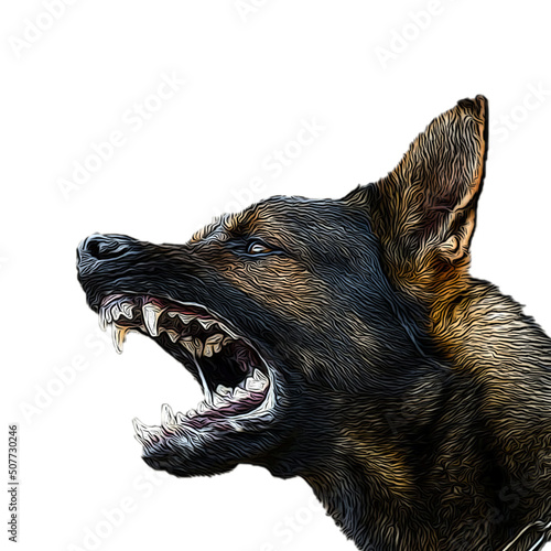 Fierce dog breed vector, black brown