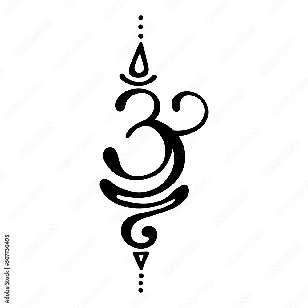 Om sign. Symbol and sign of spiritual practices, yoga. - obrazy, fototapety, plakaty 