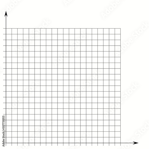 Grid paper. Mathematical graph. Cartesian coordinate system with x-axis, y-axis. Squared background with color lines. Geometric pattern for school, education. Lined blank on transparent background