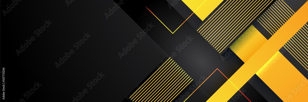 Black and yellow abstract banner background Stock Vector | Adobe Stock