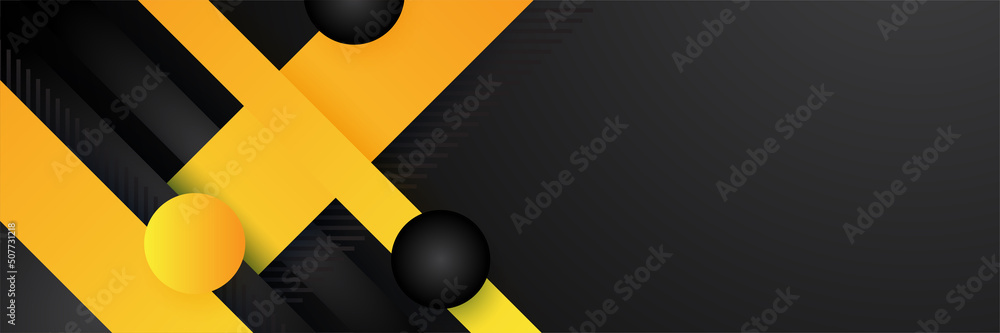 Black and yellow abstract banner background Black and yellow abstract banner background