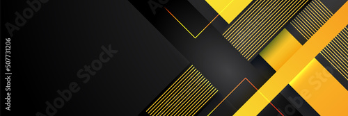 Black and yellow abstract banner background