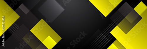 Black and yellow abstract banner background