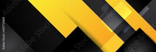 Black and yellow abstract banner background