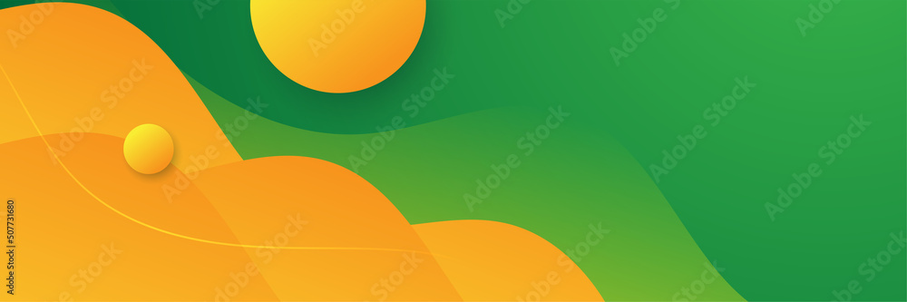 Green and yellow abstract banner background Stock Vector | Adobe Stock