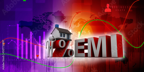 Fototapeta 3D rendering home lone EMI CONCEPT