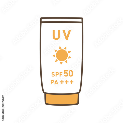 日焼け止めのイラスト（SPF、PA表記）