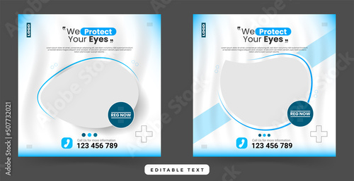 Eye Care concept for social media post or Square flyer or hospital healthcare post