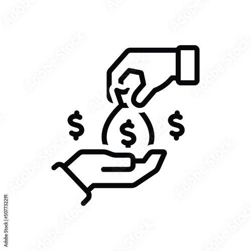 Black line icon for lenders