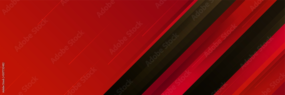 Fototapeta premium Black and red abstract banner background