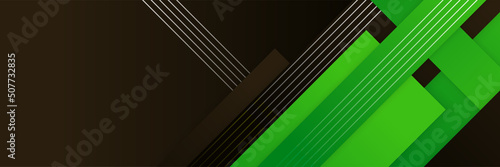 Green and black abstract banner background