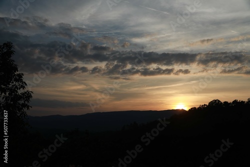 sunset over the mountains